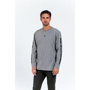 Gas Gray Cotton Long Sleeve Men's T-Shirt